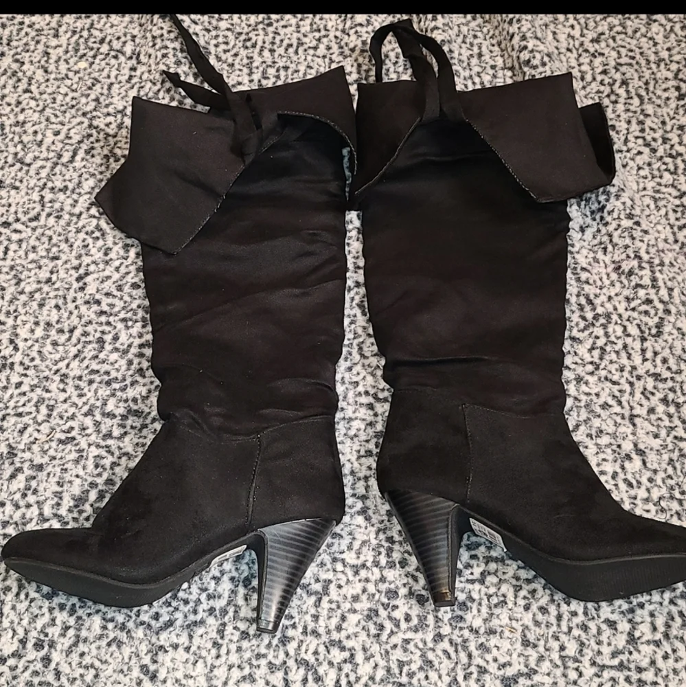 Charlotte Russe Black Knee High Boots
